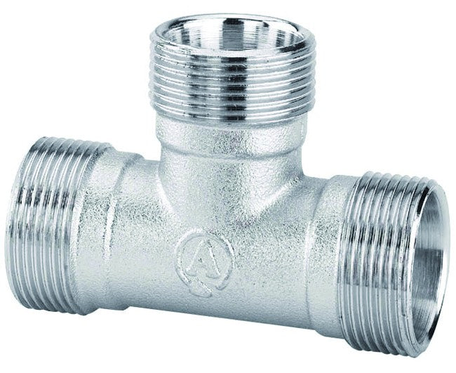 RACCORDO A T INTERMEDIO IN OTTONE CROMATO ø18 C/KIT RAME M 24X19   ARTECLIMA S.R.L.