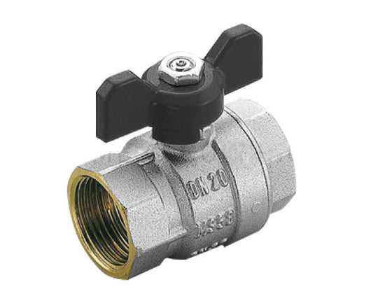 VALVOLA ARRESTO A SFERA IN OTTONE CON FARFALLA FEMMINA FEMMINA 3/8   TIEMME RACCORDERIE SPA