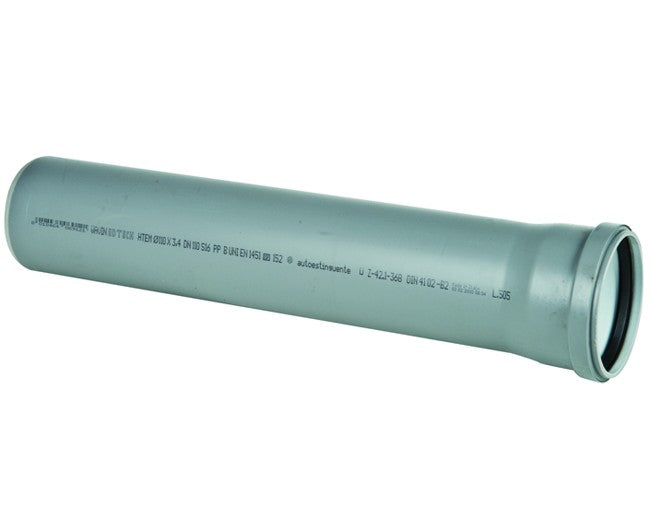 TUBO 1 BICCHIERE AD INNESTO IN PP CON GUARNIZIONE SERIE ED TECH ø110 MT 1   WAVIN ITALIA S.P.A.