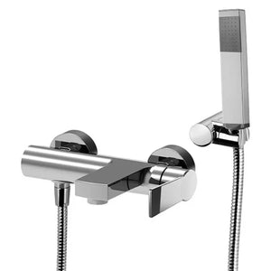 Rubinetto miscelatore monocomando vasca esterno con doccia serie tango  C/attacco duplex e flessibile 1,5 mt  Rubinetteria paffoni spa