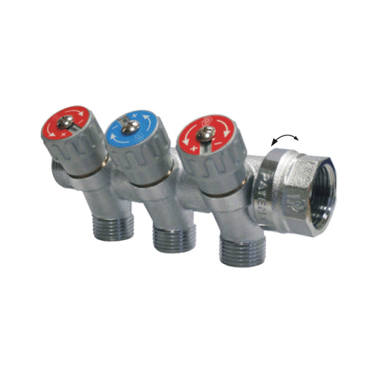 COLLETTORE LINEARE IN OTTONE PER SANITARI MASCHIO FEMMINA MODELLO MIKI 3/4X3 VIE    PETTINAROLI