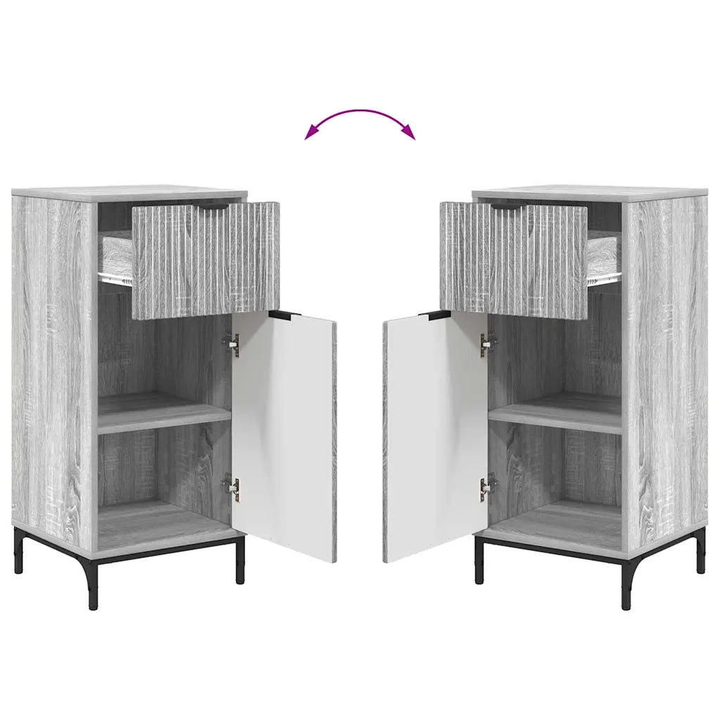 Set di mobili per il bagno con cassetto 2 pcs Grigio Sonoma 3393099