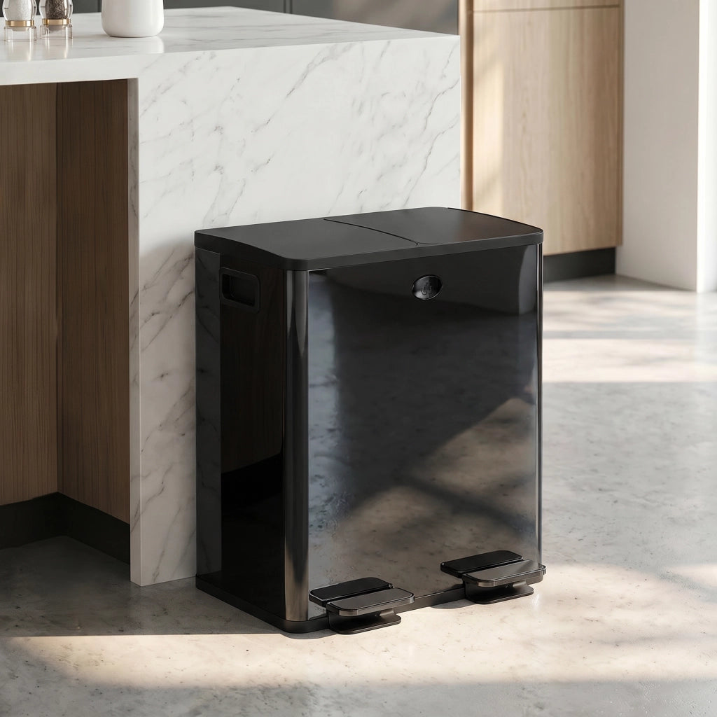 Doppelm¨¹lleimer Pedale ¨C zephmum ¨C Acciaio Inox Plastica 2x20L