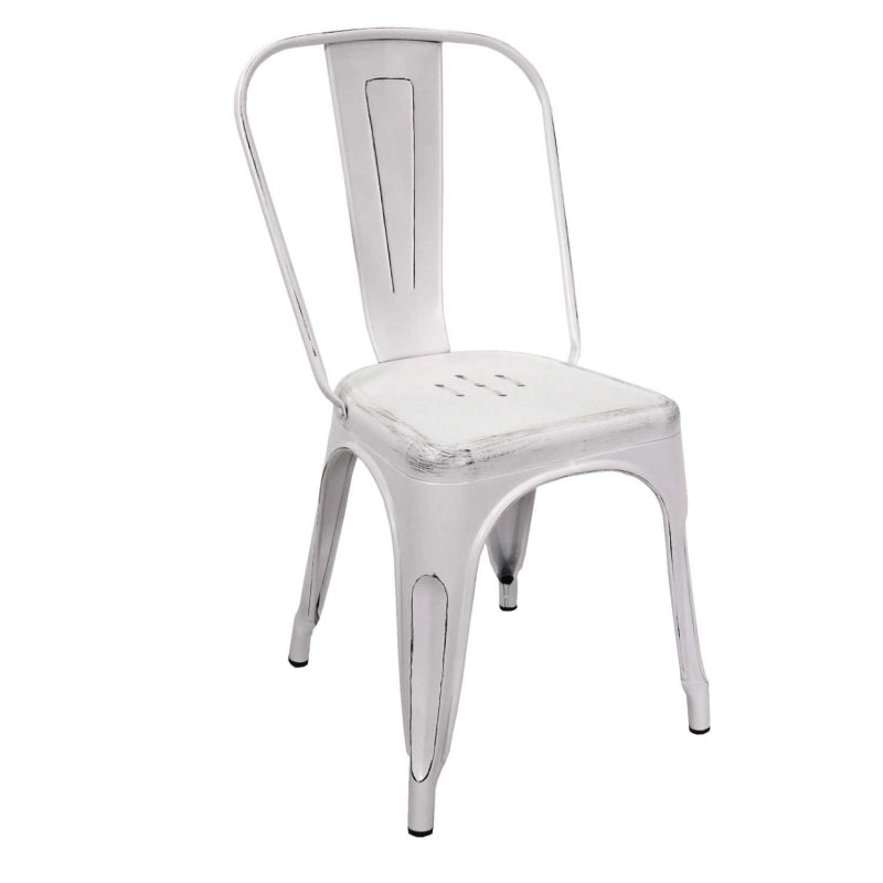 Sedia ferro new bristol bianco antico cm 43x43h45/84
