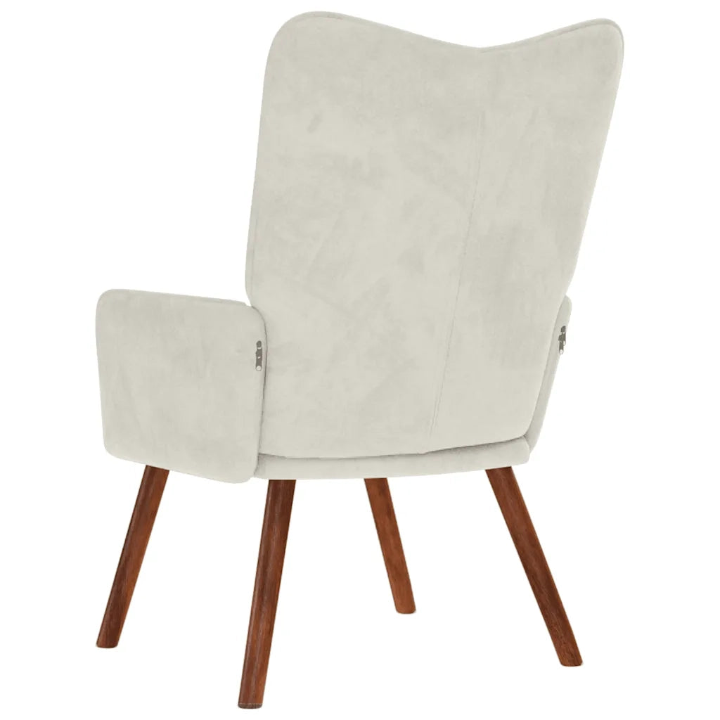 vidaXL Sedia Relax Crema in Velluto