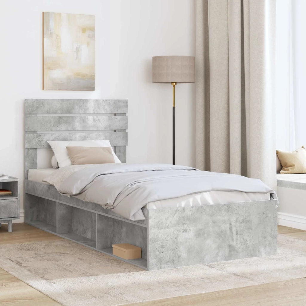 Struttura del letto Calcestruzzo 90 x 200 cm Pino massello 3411458