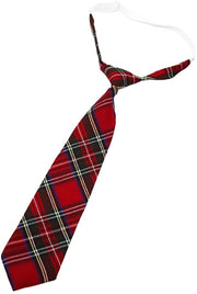 Cravatta a Strop con Tela a Quadri Scozzesi in Tartan Reale Stewart in Rosso