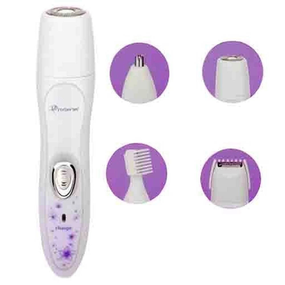 Trade Shop - Kit 4 In 1 Rasoio Rifinitore Donna Epilatore Professionale Ricaricabile Gm-3078 -