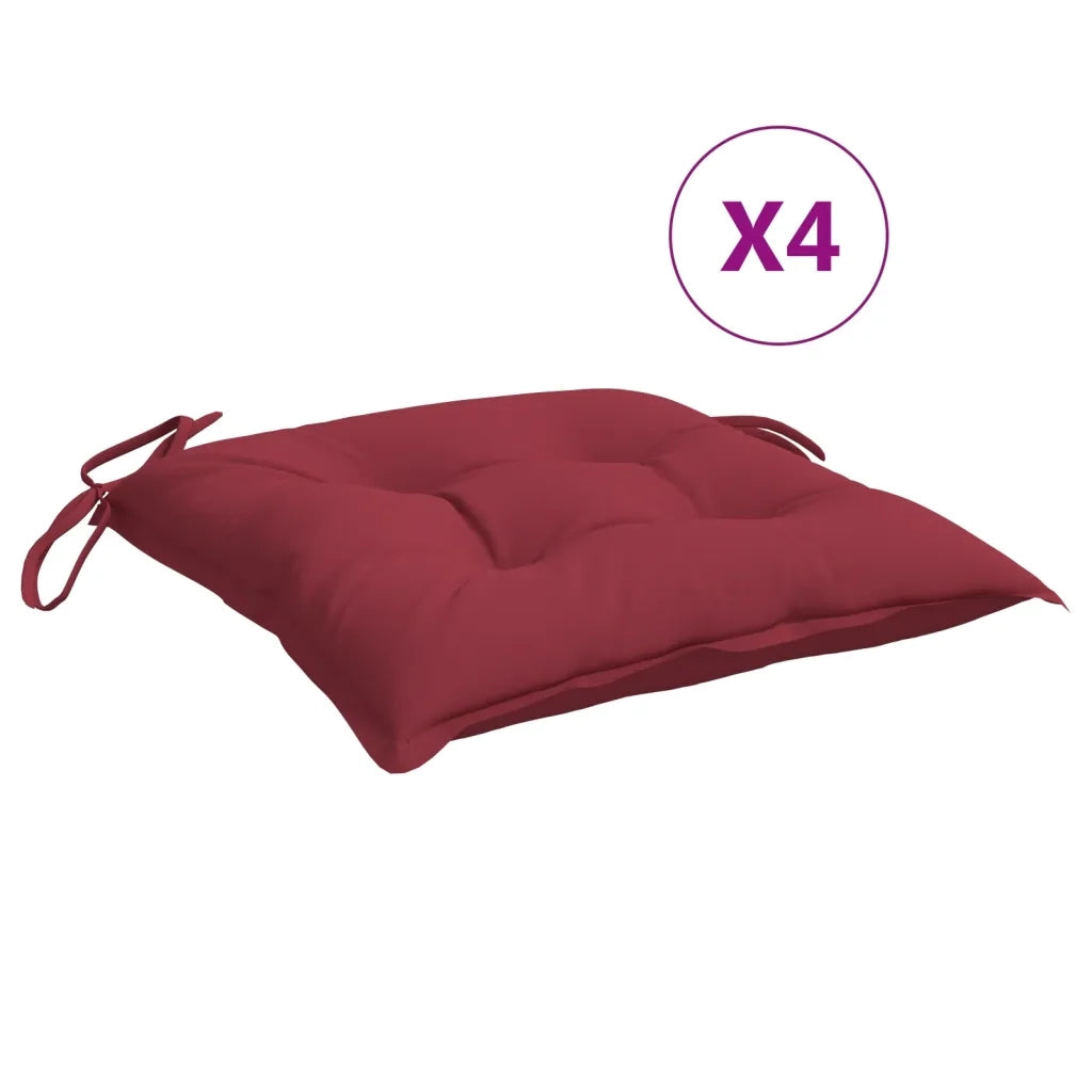 Cuscini per Sedia 4 pz | Cuscini per sedie Rosso Vino 40x40x7 cm in Tessuto Oxford