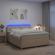 Letto box spring con materasso Crema 180 x 200 cm Tessuto 3452490