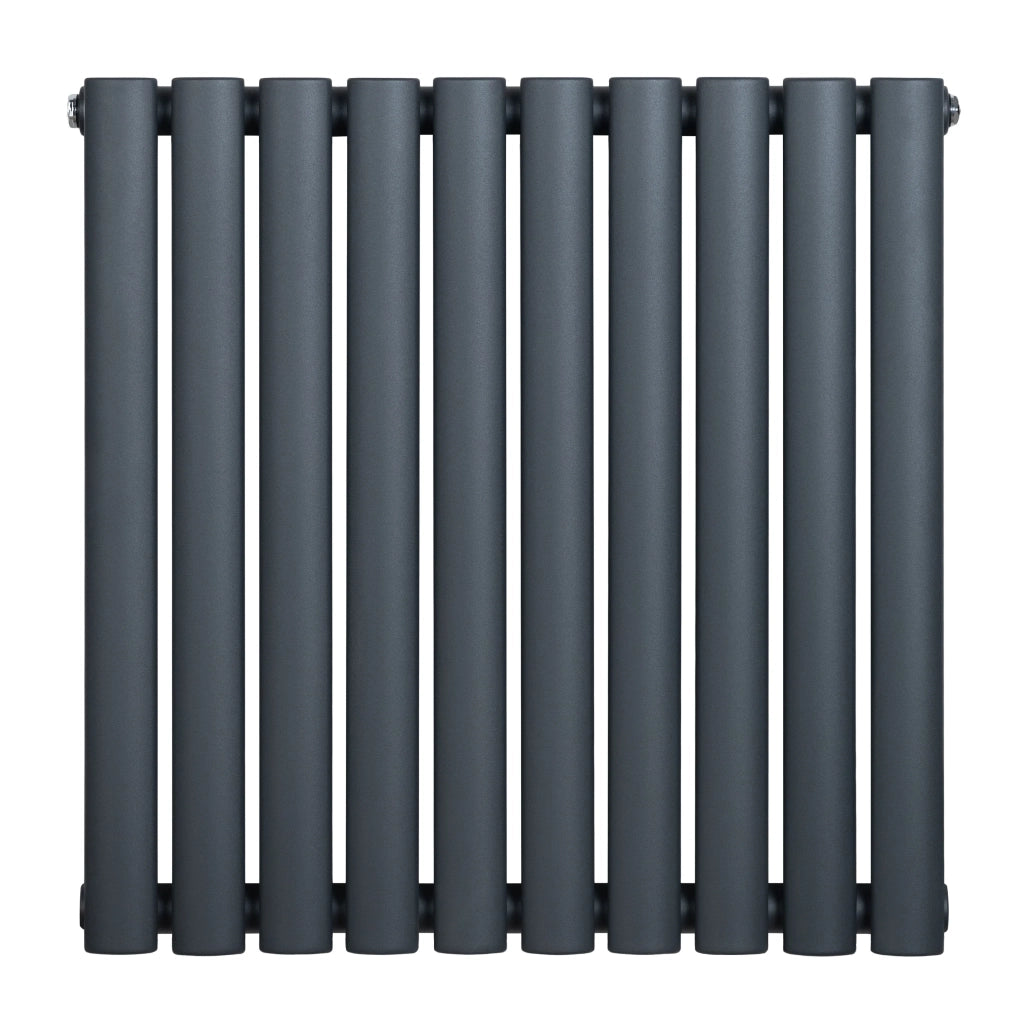 Radiatore Orizzontale Design Ovale Colonna Singola Antracite 600x600 mm