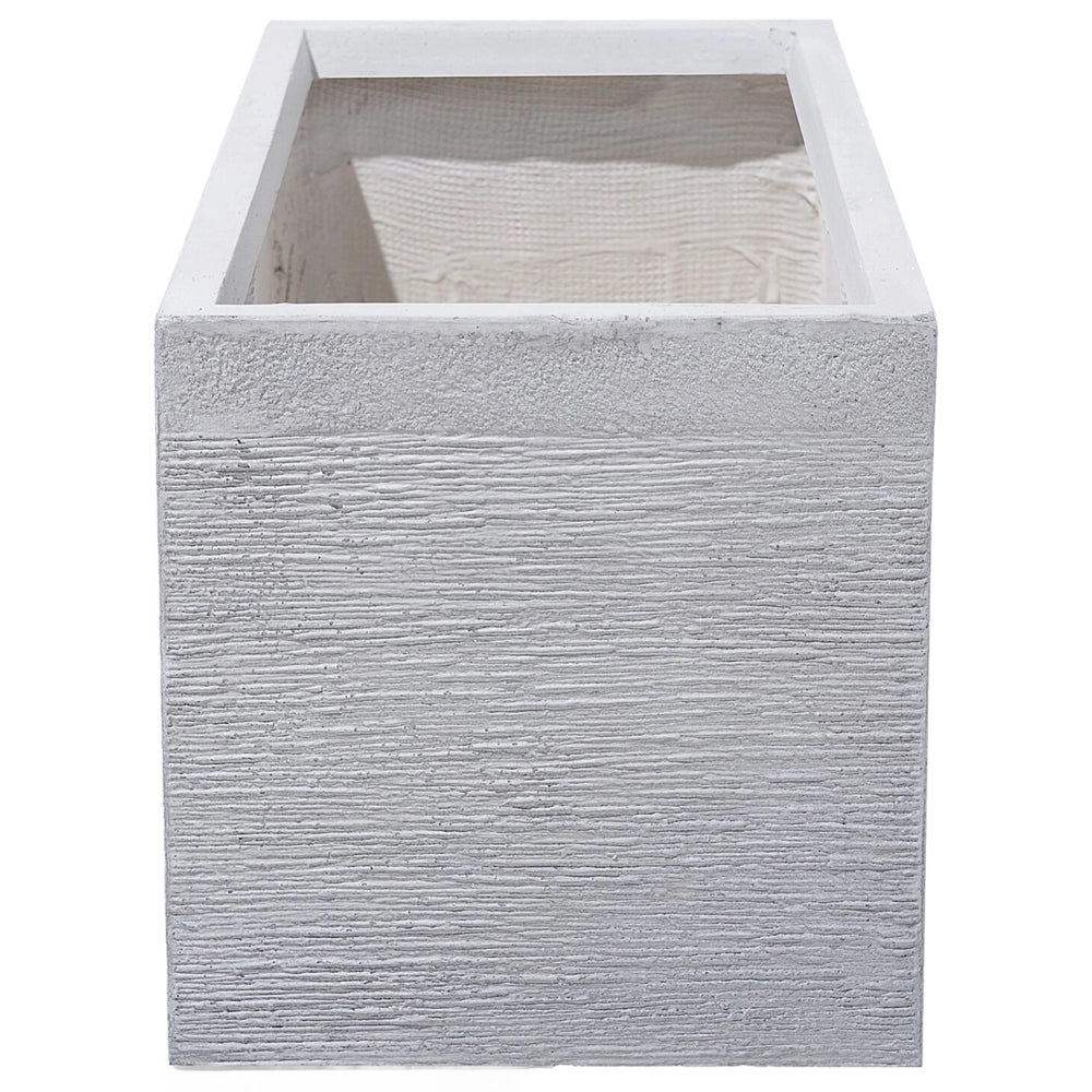 Vaso per piante in fibra di argilla bianca 60 x 29 x 30 cm Fioriera rettangolare per interni ed esterni