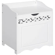 Mobiletto Bagno Portabiancheria in Legno 55x34x58 cm  Floreale Bianco