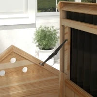 Casetta per Anatre, Resistente alle Intemperie, 2 Ingressi, 2 Rampe, 78 x 90 x 92 cm, Legno Naturale e Nero