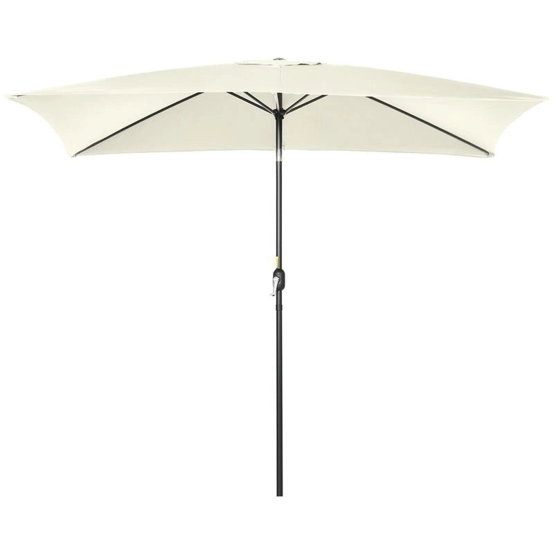 OMBRELLONE DA GIARDINO RETTANGOLARE IN ALLUMINIO 195 X 295 X 240 CM BIANCO