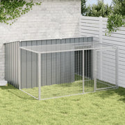 Cuccia per cani con recinto antracite 197x194x110 cm in acciaio zincato