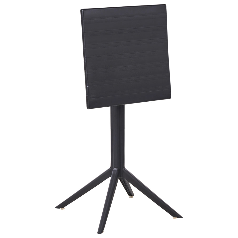Tavolo da bistrot nero Materiale sintetico 60 x 60 cm Ribaltabile Resistente da esterno Tavolo da balcone