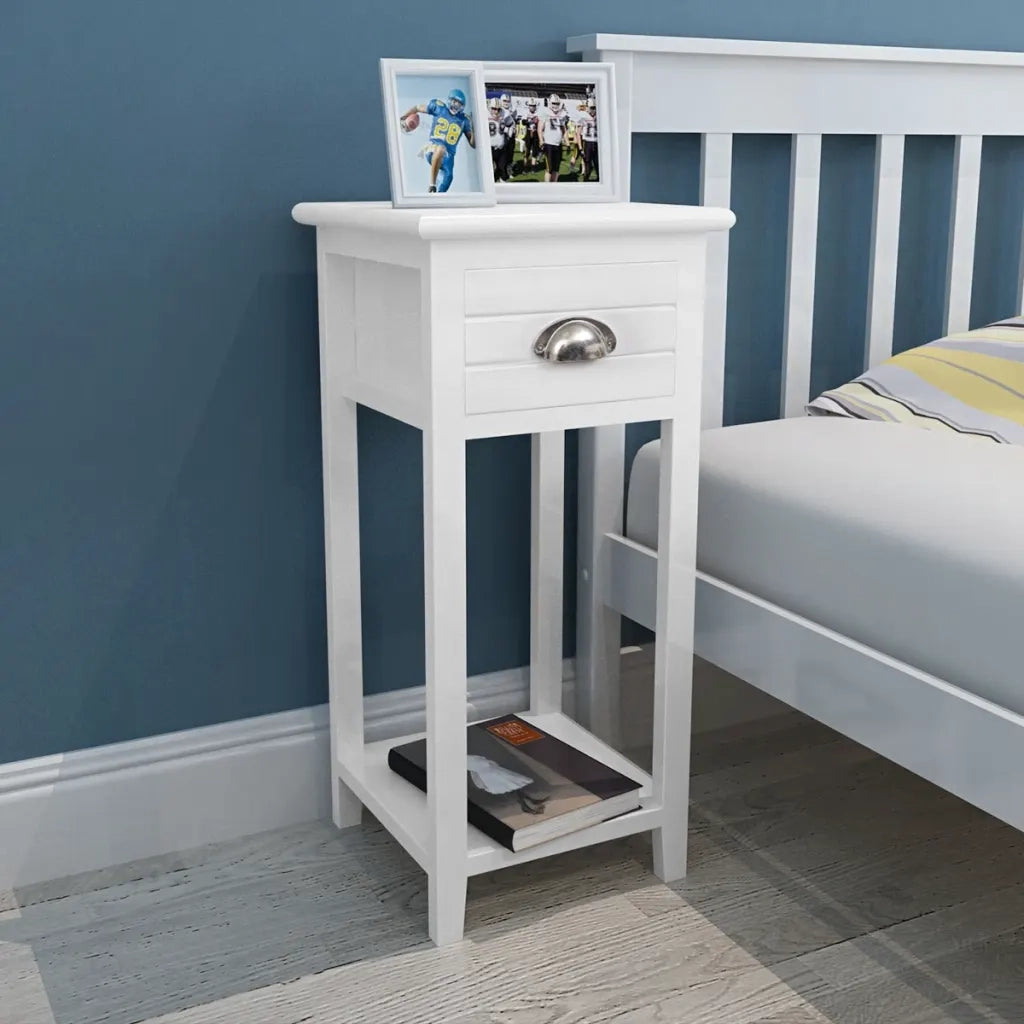 Comodino con 1 Cassetto Bianco 242040