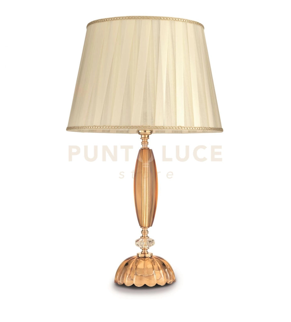 LUME GRANDE CECILIA CRISTALLO AMBRA 1 LUCE ATTACCO E27 CON PARALUME D.40CM