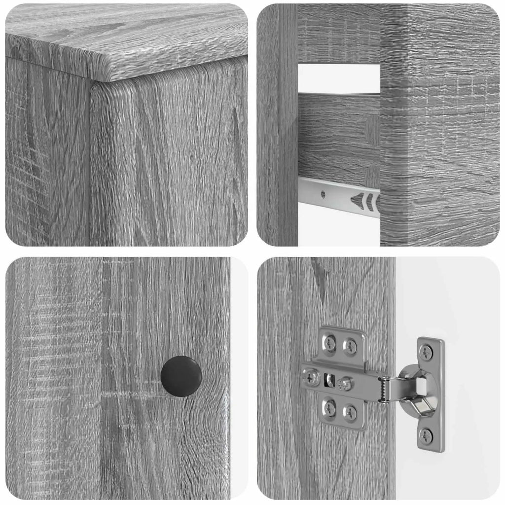 Set di armadietti da bagno in 3 pezzi BREDA Sonoma grigio 3417807