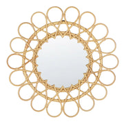 Specchio da parete Cornice in rattan naturale ø 60 cm a raggiera da appendere alla decorazione del soggiorno