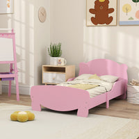 Struttura Letto Singolo per Bambini Orso 143,5x80x55 cm con Sponde Laterali in Legno Rosa