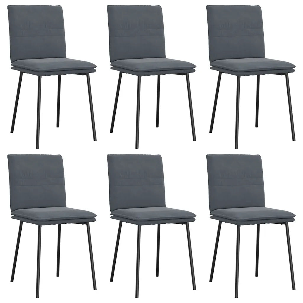 Sedie da Pranzo 6 pz Grigio Scuro in Velluto 3315615