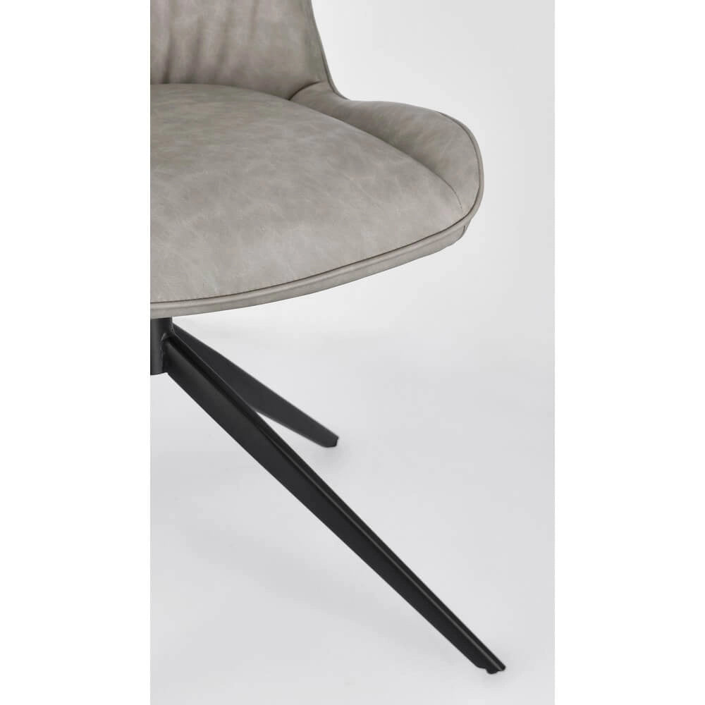 Set di 2 Sedie Imbottite in Similpelle con Gambe in Acciaio - ARIA