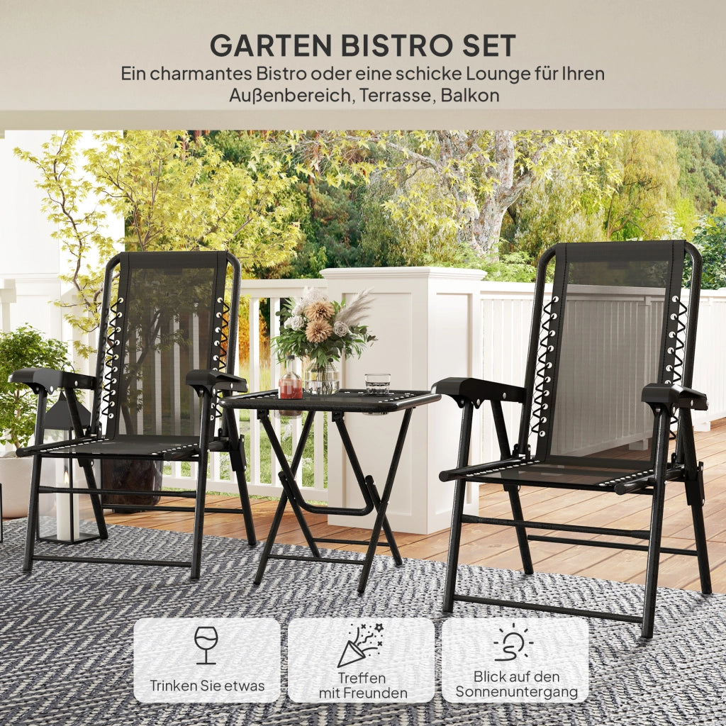 Set Bistrot 3 Pezzi in Acciaio ¨C zephmum ¨C Grigio Antracite 60x60x75