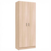 Armadio Multiuso A 2 Ante E 8 Ripiani Regolabili Mobile Armadietto Salvaspazio Per Bagno Lavanderia Ingresso Camera Da Letto Struttura Compatta E Capiente 180 x 59 x 37 Cm Colore Rovere