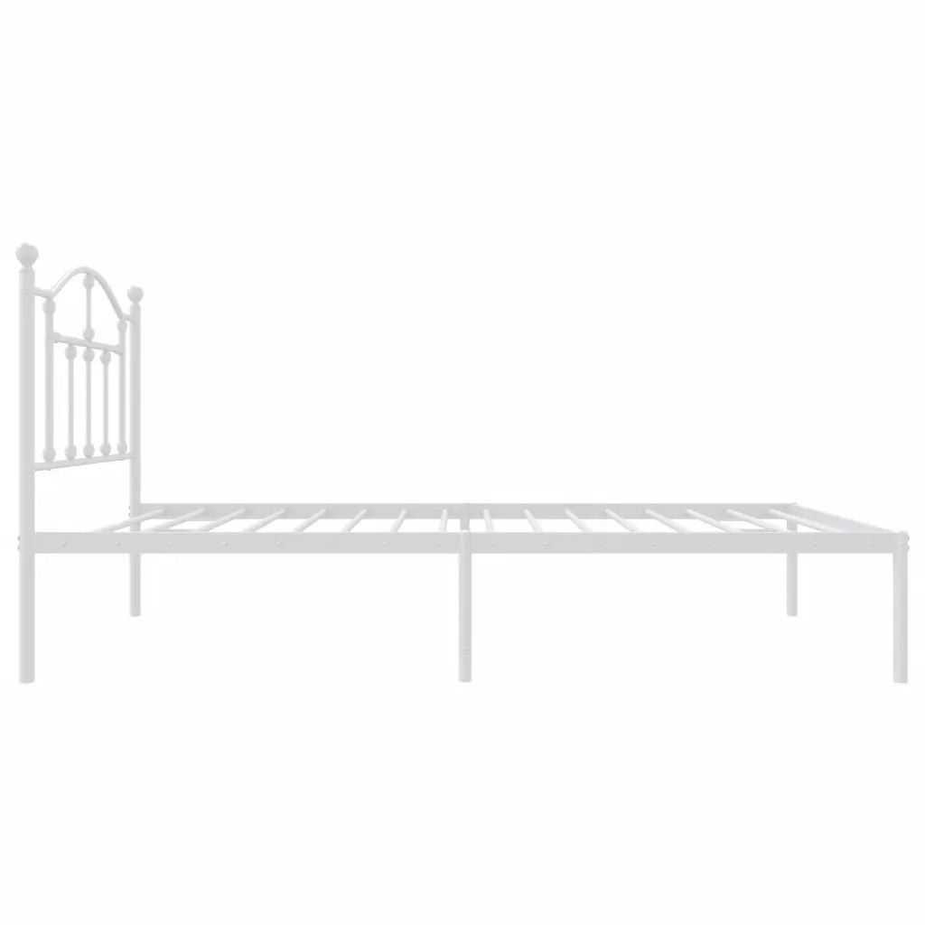 Giroletto senza Materaso con Testiera Metallo Bianco 75x190 cm