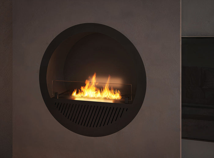 Camino a Bioetanolo da Incasso Ø74x30 cm Incyrcle Slim Inside Nero
