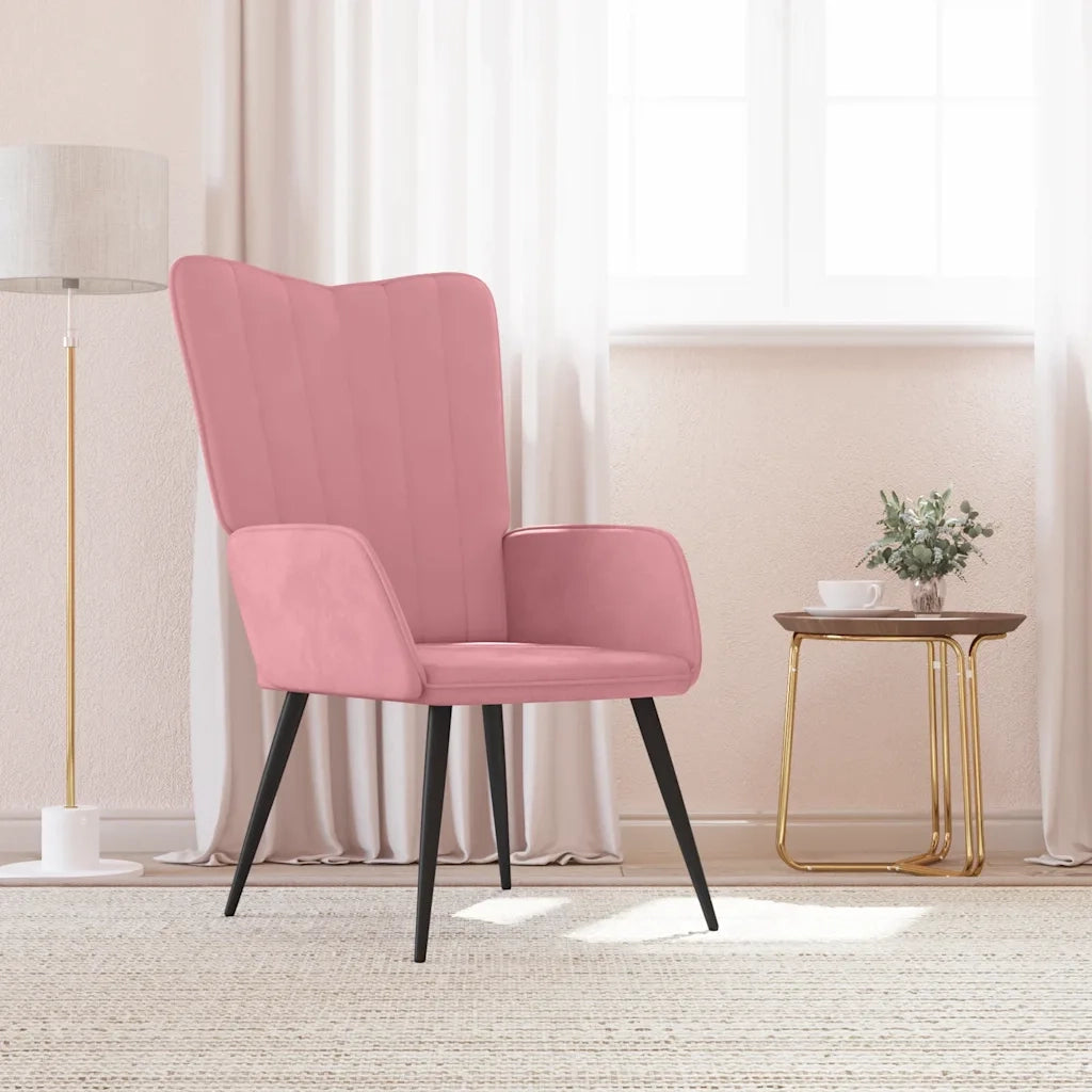 Poltrona | Sedia Relax Rosa in Velluto