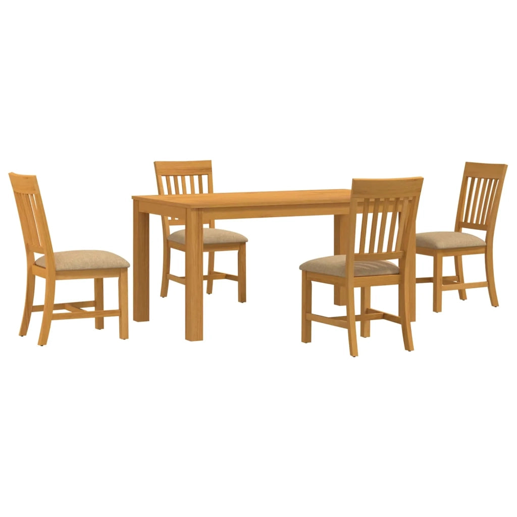 Set da pranzo 5 pz Beige Legno di Quercia Massello 3430351