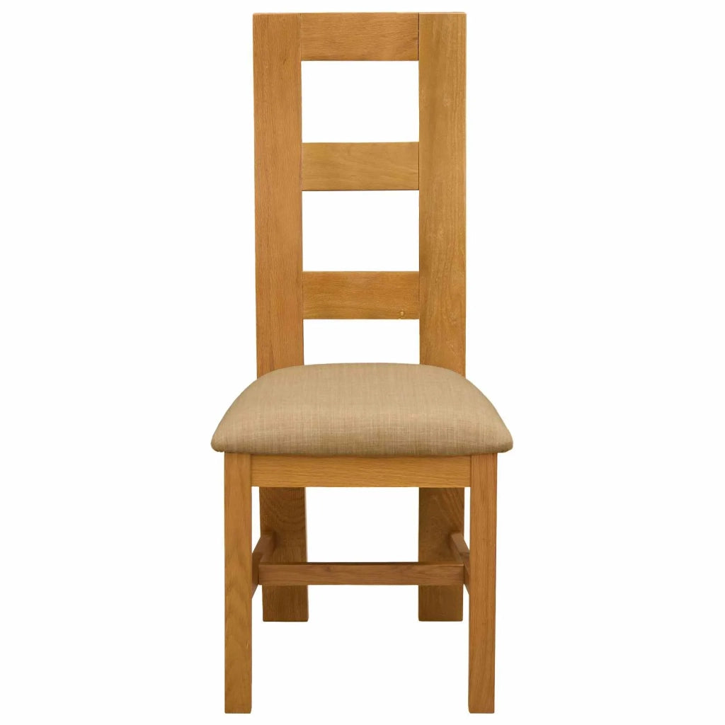 Sedia da pranzo 2 pcs Legno di Quercia Massello Beige 42039165