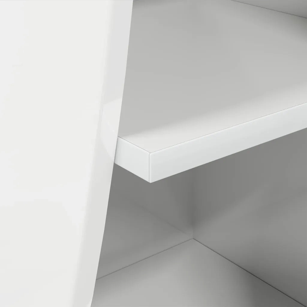 Mobile angolare Bianco Lucido 32x32x102cm Legno multistrato
