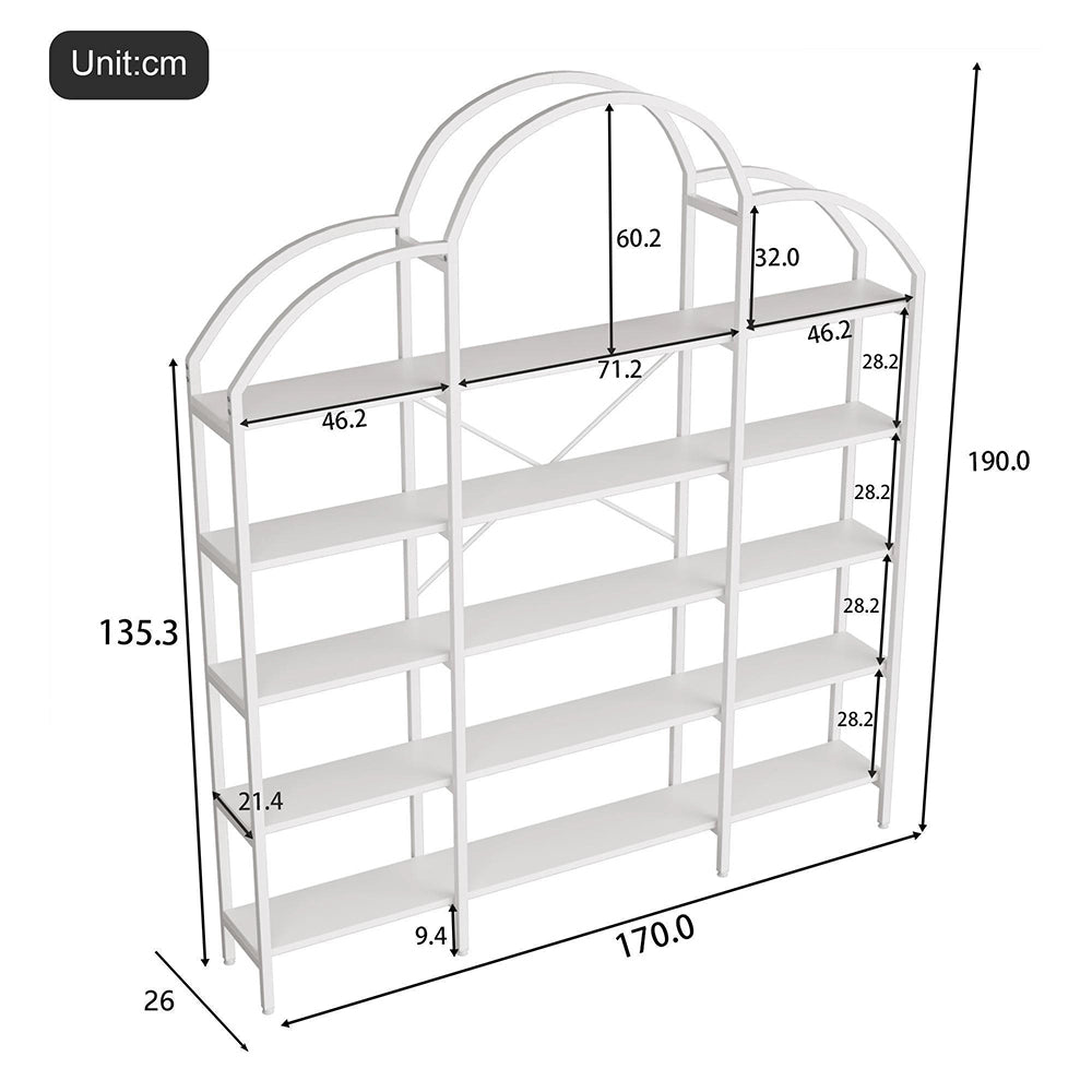¨¦tag¨¨re a cinque livelli stile nuvola - Xylo - 170x26x190 cm bianco facile montaggio