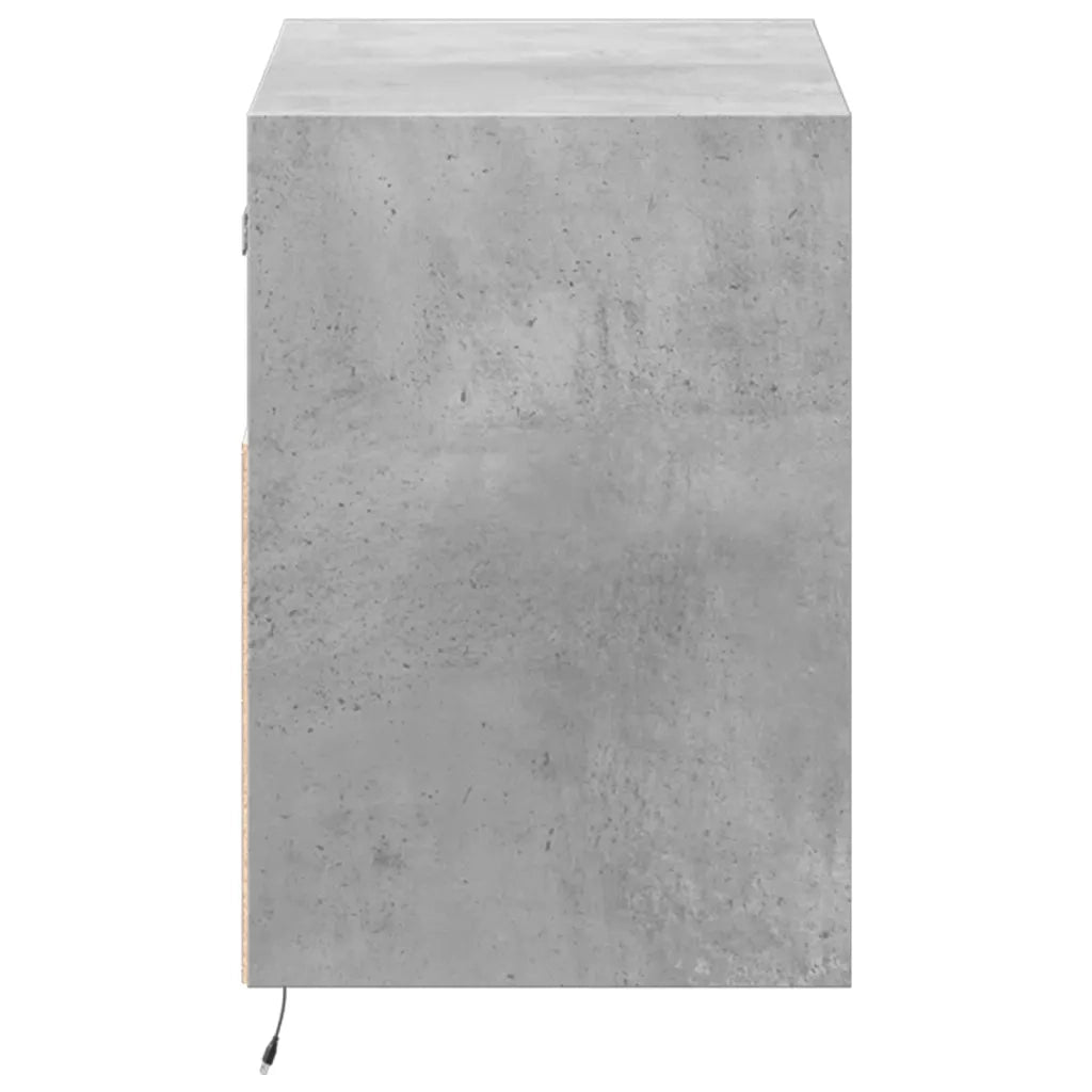 Mobile TV a Parete con Luci LED Grigio Cemento 80x31x45 cm 852330