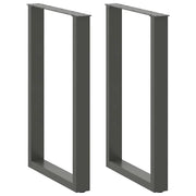 Set di 2 gambe per tavolo da bar a forma di U 60 x 90 cm design robusto con piedini regolabili design moderno in acciaio antracite 02_0057466