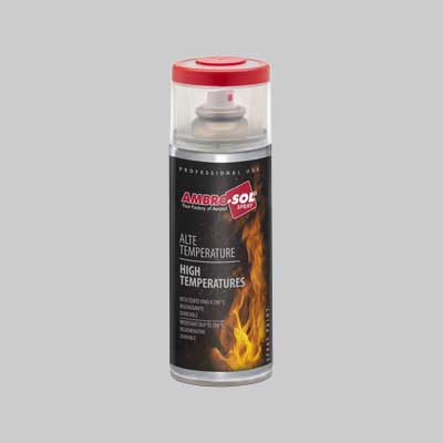 SMALTO SPRAY ALTE TEMPERATURE 400 ml - Nero Opaco - 6 pezzi- AMBROSOL