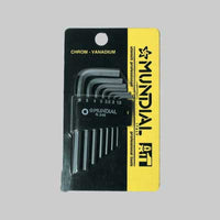 SERIE CHIAVI MASCHIO ESAGONALE MUNDIAL 9 pezzi (1,5÷10 mm) - MUNDIAL