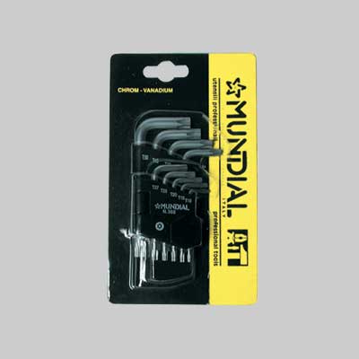 SERIE CHIAVI MASCHIO TORX MUNDIAL 9 pezzi (TX 10÷15) - MUNDIAL