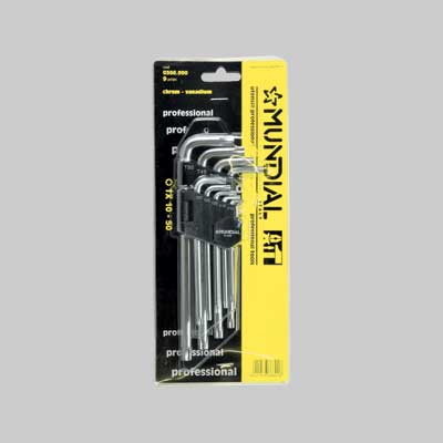 SERIE CHIAVI PROLUNGATE TORX MUNDIAL 9 pezzi (TX 10 a 50) - MUNDIAL