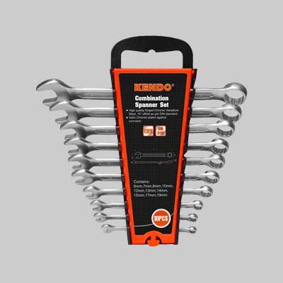 SERIE CHIAVI COMBINATE CON SUPPORTO KENDO 10 PEZZI Contenuto 6-19 mm - KENDO