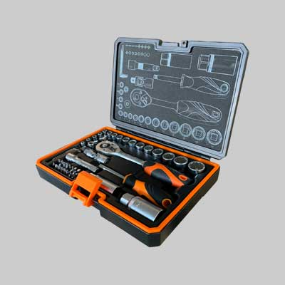 SET CHIAVI A BUSSOLA E INSERTI KENDO IN VALIGETTA 45 pezzi - KENDO