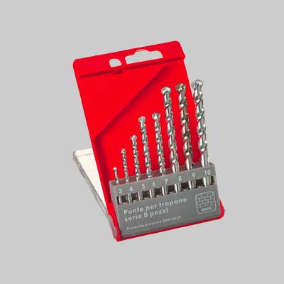 SERIE PUNTE PER MURO 8 PEZZI 3÷10 mm