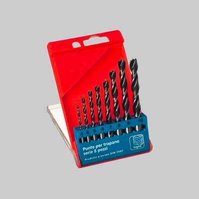 SERIE PUNTE PER LEGNO 8 pezzi - 3÷10 mm