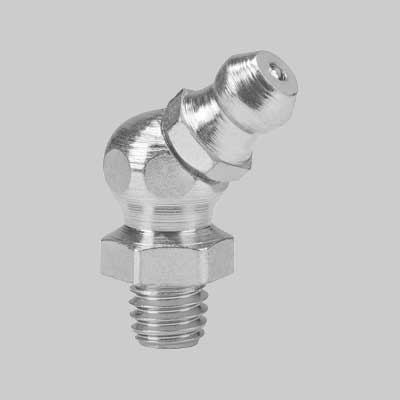 INGRASSATORE TIPO HYDRAULIK A 45  ° 'BLISTER' M6x1 - 10 pezzi- PRESSOL