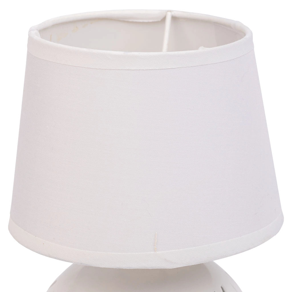 Lampada da tavolo in metallo bianco 14x14x21h