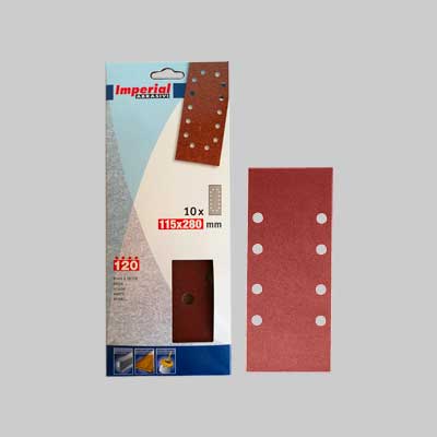 FOGLIO ABRASIVO 115X280 MM Grana 80 - 10 pezzi - IMPERIAL ABRASIVI